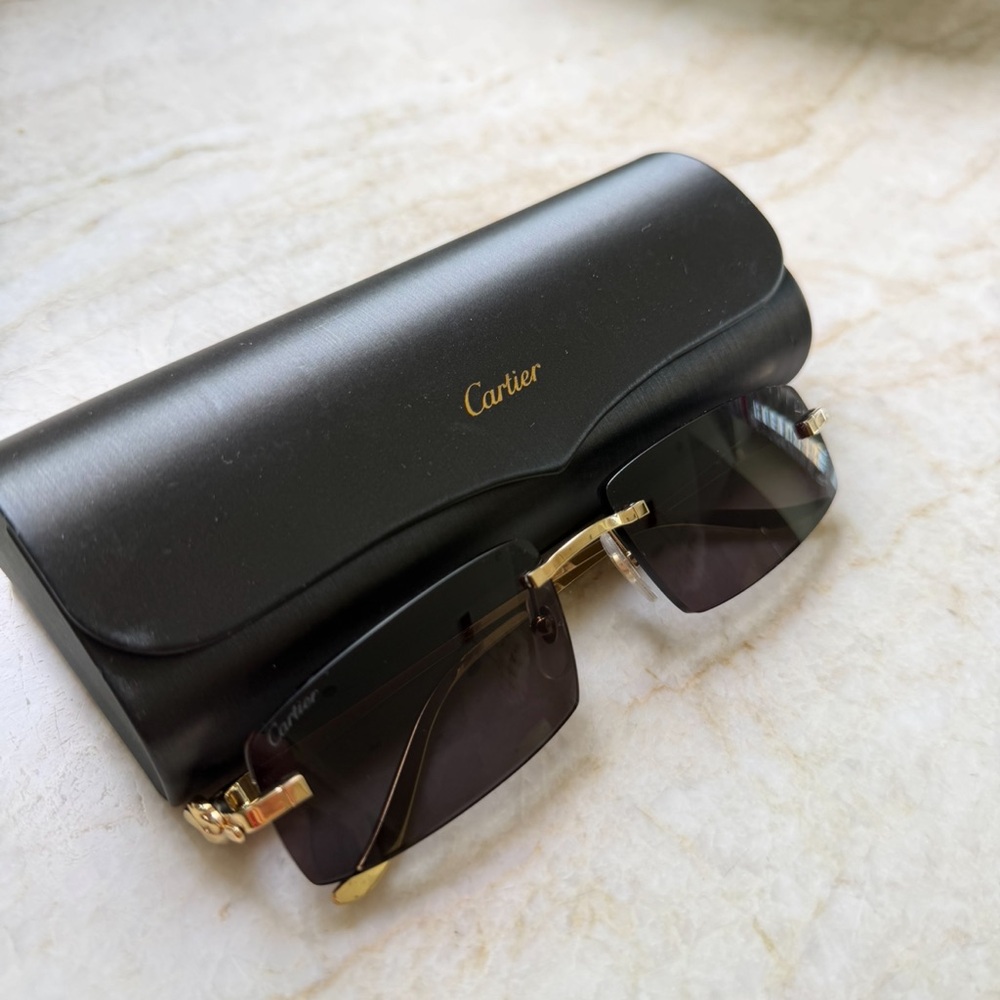 Cartier Rectangle Frame Panther sunglasses size 58